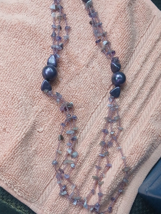 Jewelry - Purple Beaded Multi-Strand Necklace
